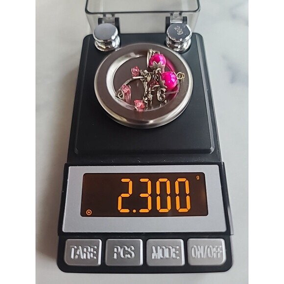 Korean Silver Tone Metal Pink Faux Pearl & Rhinestone Dangling Pierced Earrings - Picture 10 of 10